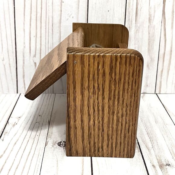 Vintage Good Wood Rustic Country Wooden Wall Mount Farmhouse Recipe Box New! - Picture 6 of 14